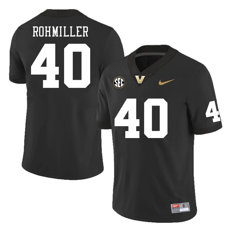 Vanderbilt Commodores #40 Mason Rohmiller College Football Jerseys Sale Stitched-Black